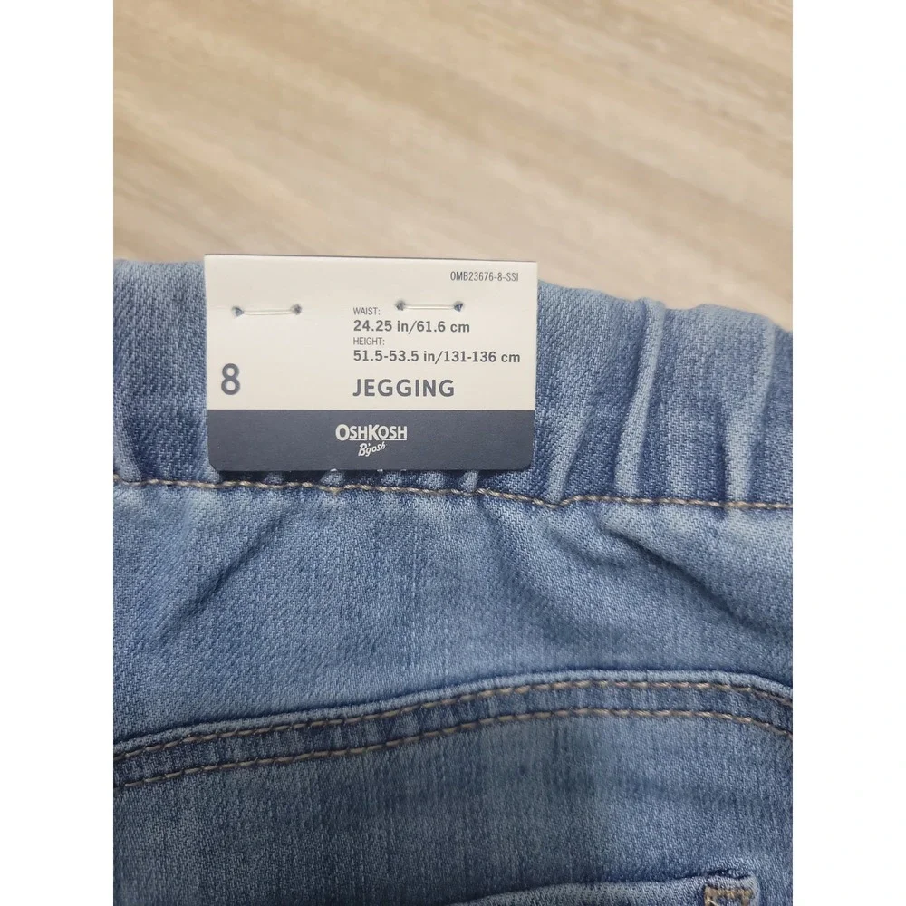 OshKosh B'gosh Girls Light Wash Denim Pull On Jeggings Size 8 NWT